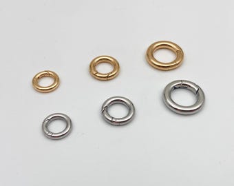 Stainless Steel Spring Gate Ring Clasps: Jewelry Making Supplies (10mm 12mm 15mm)