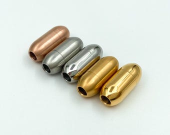 Stainless Steel Magnet Glue-in Clasps: Leather And Braided Bracelets Connectors (3-6mm)