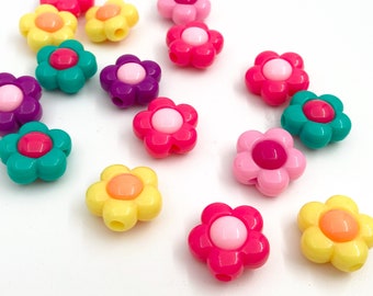 Acrylic flower spacer beads for bracelet block beads for necklace making crafting supply jewelry supply