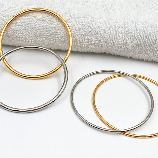 Stainless steel bangles, 18k gold plated classic bangle bracelet,  slip on bracelet, fashion jewelry, jewelry supplies