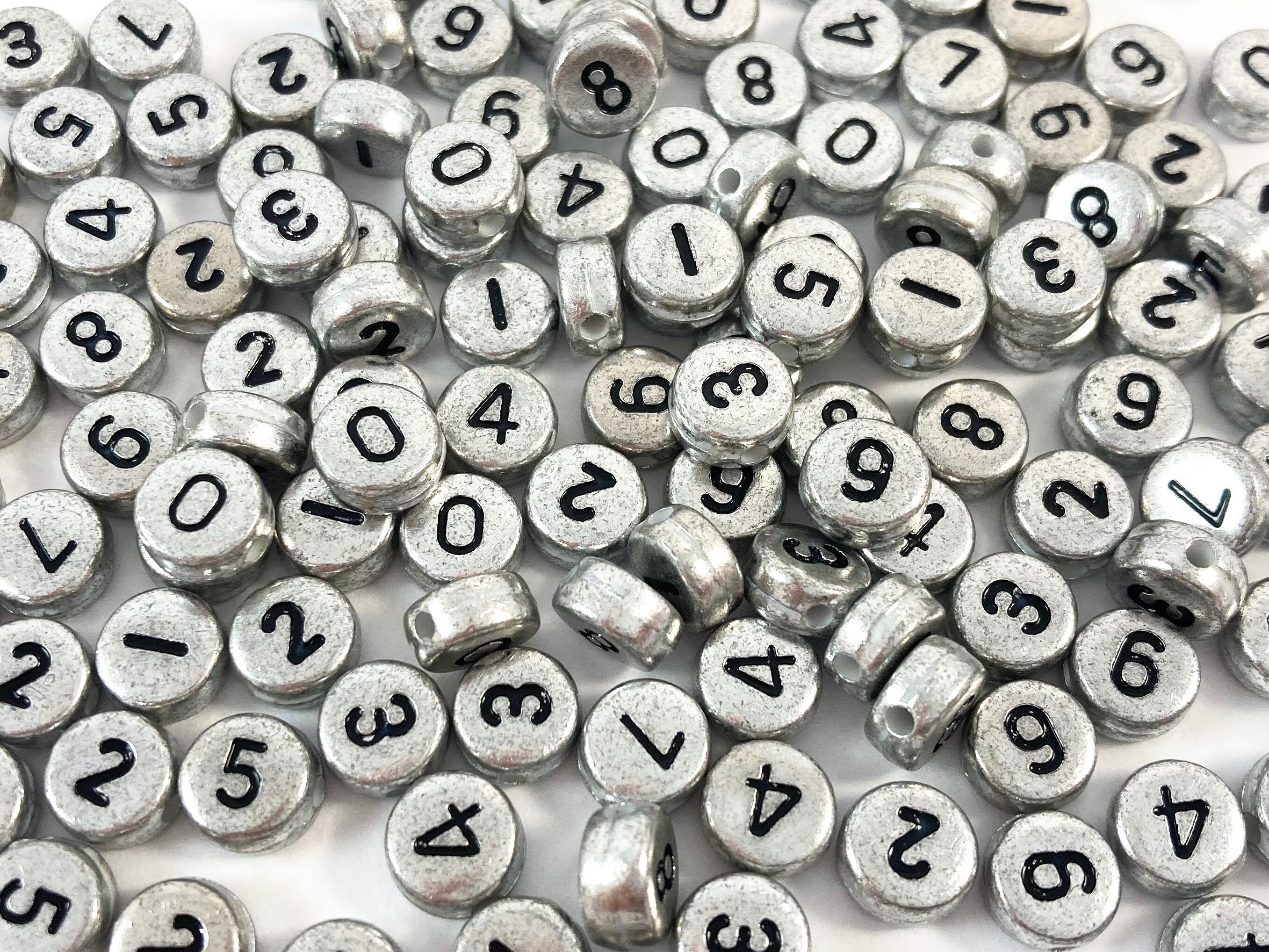 Number Beads, 64mm Acrylic Block Beads, Round Coin Beads, Necklace and  Bracelet Making, Jewelry Supplies 
