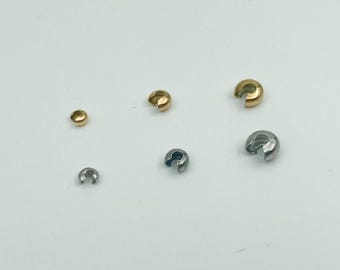 Stainless Steel Crimp Cover Beads: 18K PVD Anti-Tarnish Jewelry Findings