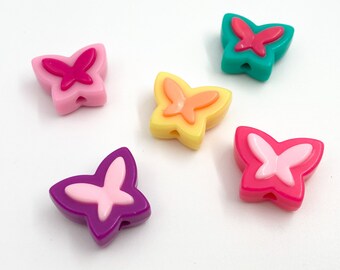 Acrylic butterfly spacer beads for bracelet block beads for necklace making crafting supply jewelry supply