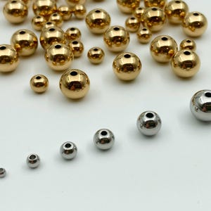 Stainless Steel Round Spacer Beads: PVD Anti-Tarnish Jewelry Findings (2mm-8mm)