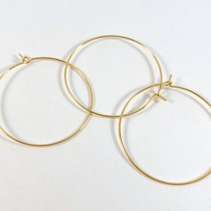 Stainless Steel Earring Hoops: Gold Plated Brass, Jewelry Supplies (25mm 35mm) immagine 6
