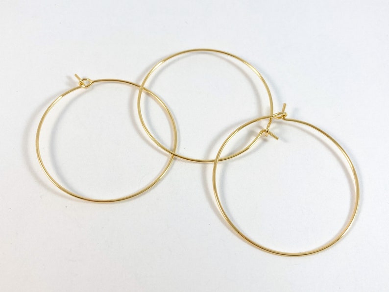 Stainless Steel Earring Hoops: Gold Plated Brass, Jewelry Supplies (25mm 35mm) immagine 6