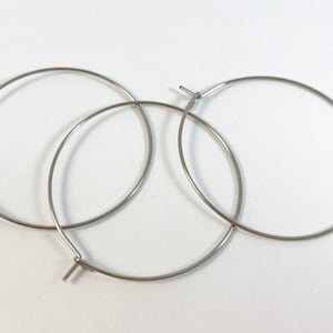 Stainless Steel Earring Hoops: Gold Plated Brass, Jewelry Supplies (25mm 35mm) silver
