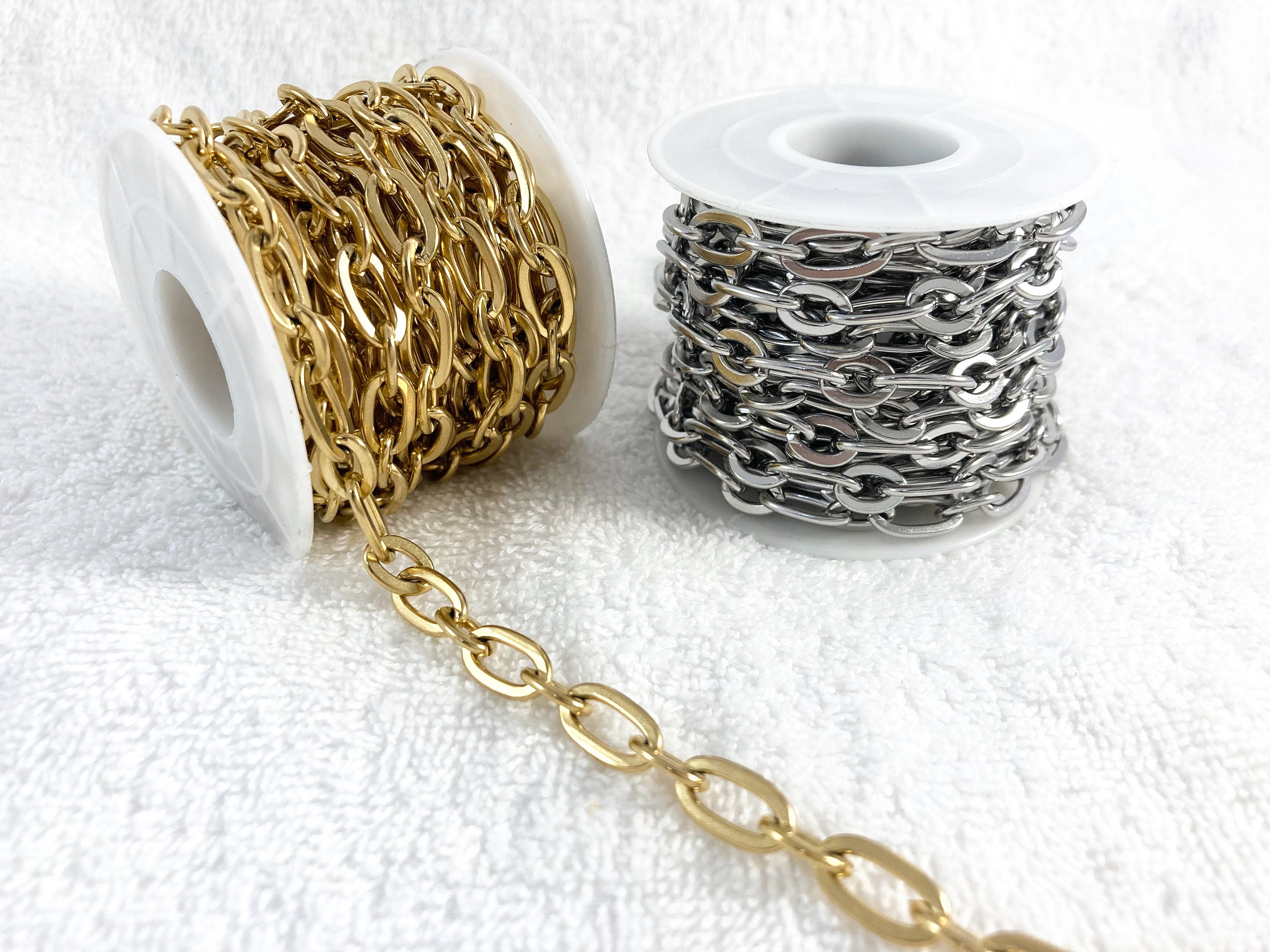 Large Chunky Paper Clip Chain and Flat Oval Link Chain Rolo Etsy UK
