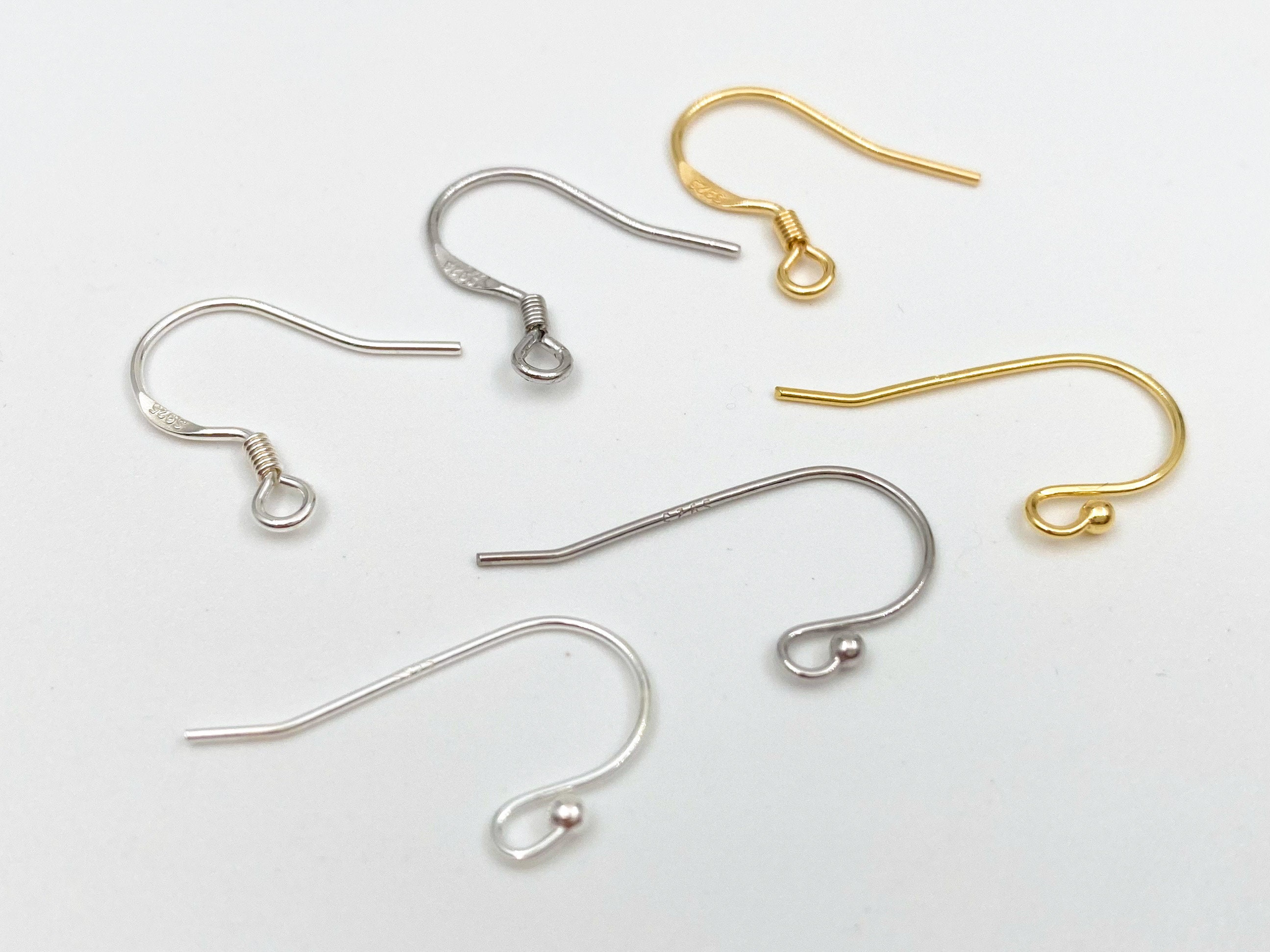 thumbnail image 2 of 100 Sterling Silver Filled Flat Ear Wires - French Hook Style, 21 Gauge, USA Made 2 of 3