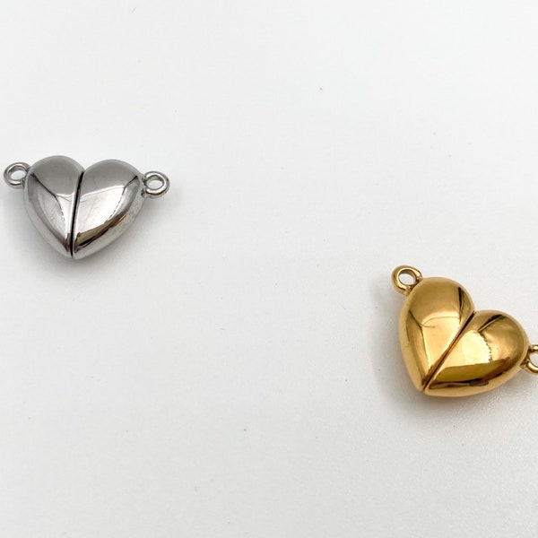 Magnet clasps for necklace heart clasp for bracelet stainless steel clasp gold plated brass jewelry supply