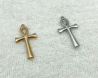 30mm*15mm Ankh Cross Charms, PVD Stainless Steel Jewelry Supply