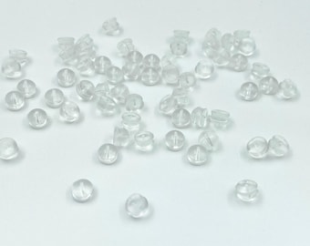 Hypoallergenic Silicone Earring Backs: Clear Stoppers (4mm*5mm)