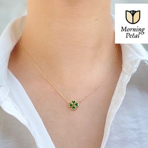 Big Sale !!! Lucky Four Leaf Clover Necklace Lucky Charm Pendant Dainty Spring Fling jewelry