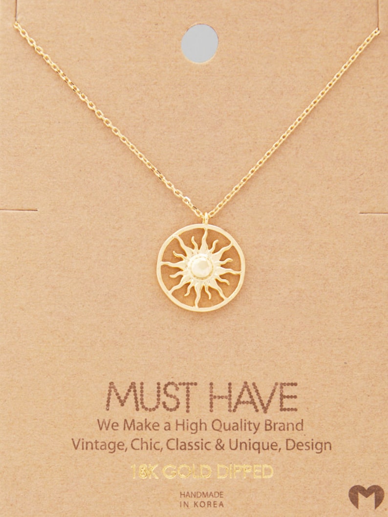 Gifts for the Holidays 18k Gold Plated Blazing Sun Necklace