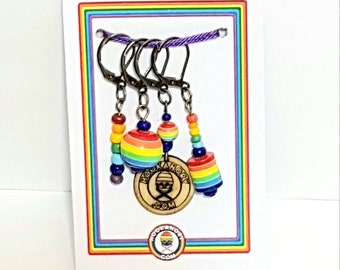 Rainbow Stitch Markers for Crochet & Knitting (Sets of 4 handmade by Hookanory)