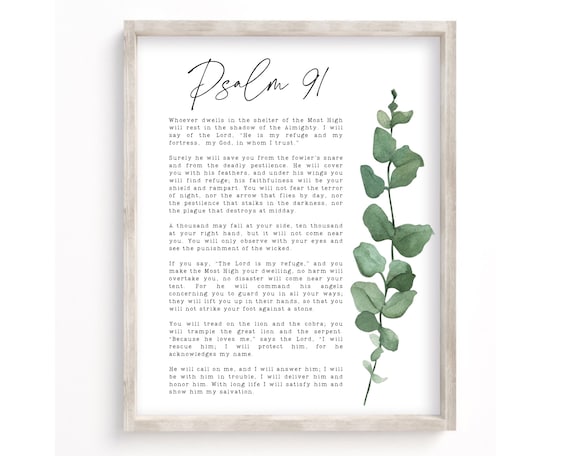 Psalm 91 Scripture Wall Art: Bible Verse Print (digital Download