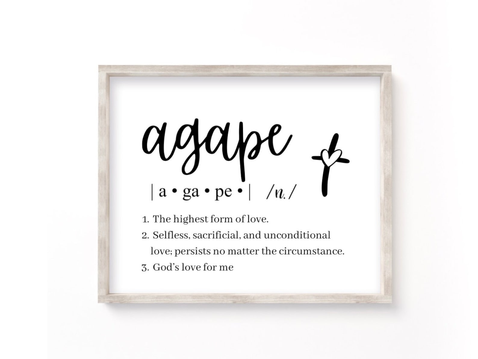 Agape highest form of love real love Definition Gods love Etsy France