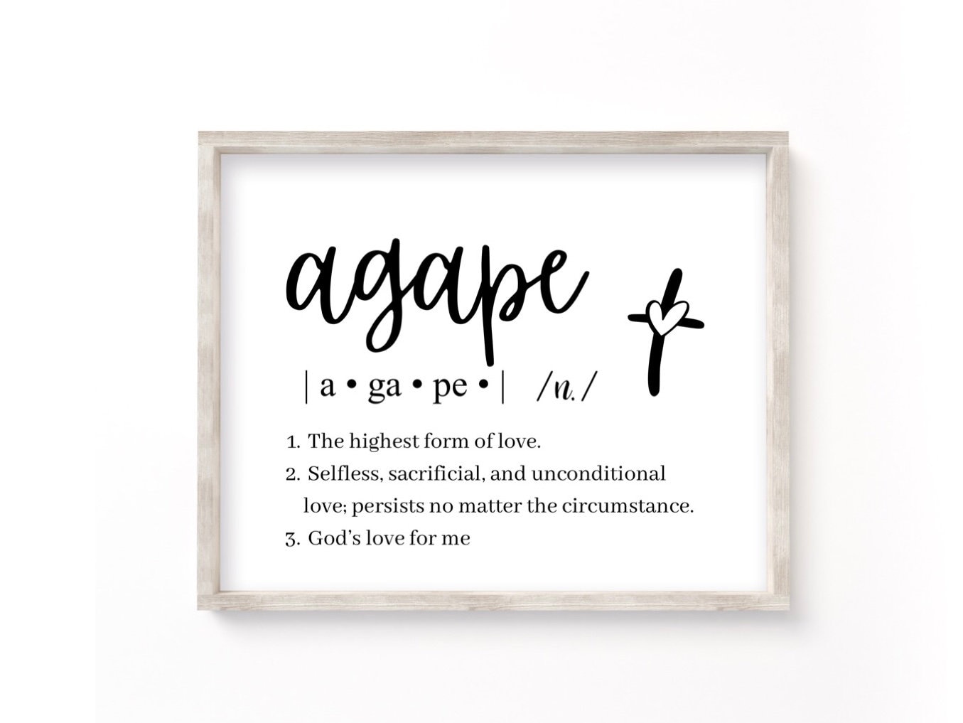 Agape, highest form of love, real love, Definition, Gods love for me,  Scripture Wall Art, Biblical wall Art, Nursery Biblical Print, Baptism