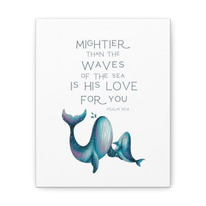 Physical Canvas,Mightier than the waves of the sea is his love for you,Custom orders,Bible Verse Print,Bible verse Canvas,Scripture canvas