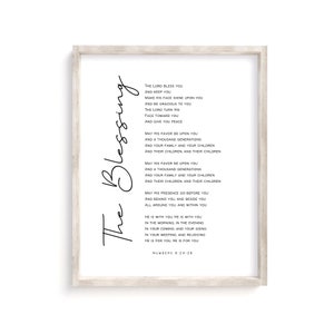 The blessing, Kari Jobe lyrics, Bible Verse wall art Print Minimalist Farmhouse Scripture printable Christian office decor Proverbs