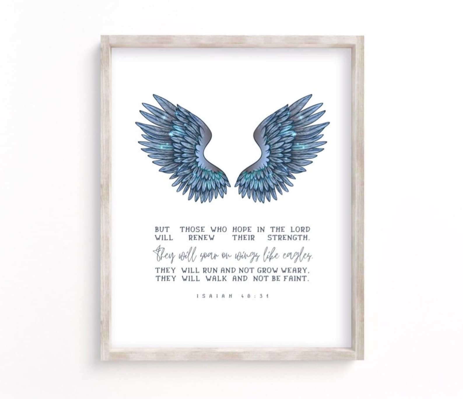 Soar on Wings Like Eagles, Biblical Wall Art, Bible Verse, Scripture
