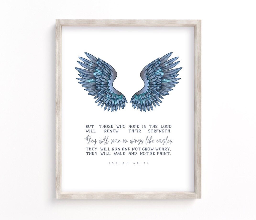Soar on Wings like Eagles, Biblical Wall Art, Bible Verse, Scripture Wall Art, Isaiah40:31