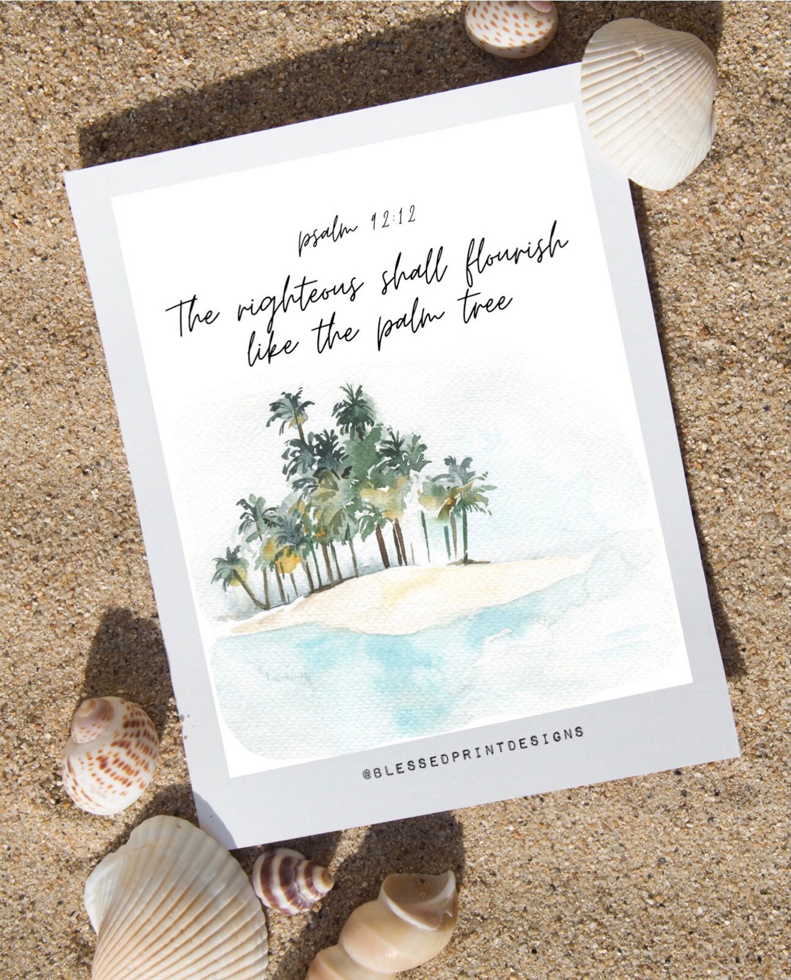 The righteous shall flourish like the palm tree Psalm9212  Etsy