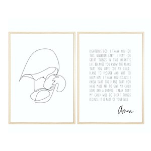 Oración de un niño, Oración para recién nacidos imprimible digitalmente, Regalo para baby shower, Cristiana, Escritura para guardería Oración para bebés