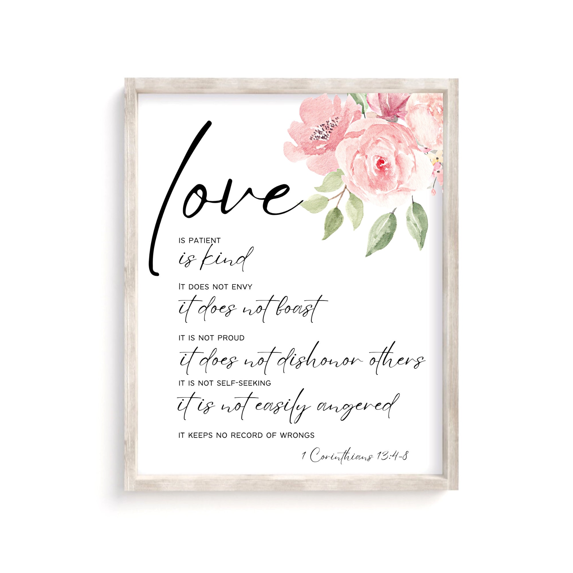 Love is Patient Love is Kind, 1 Corinthians 13:4-8, Agape, Bible Verse ...