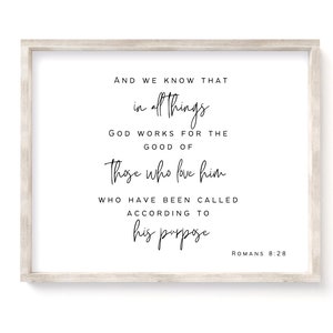 Romans 8:28 Scripture Wall Art Print (Digital Download)