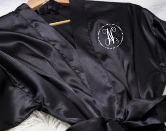bridesmaid robe, bridal robe, satin robe, personalized bridesmaid robe, wedding robe, custom name robe, bridesmaid gift, bridal party robes
