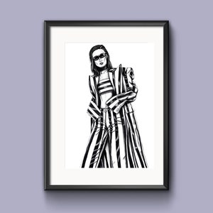 Illustratie A4 Balmain - Zwart-wit print - Kunstposter