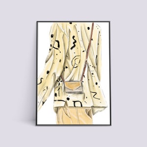 Illustratie A4 Jacquemus - Kleurenprint - Kunstposter - Tekenen