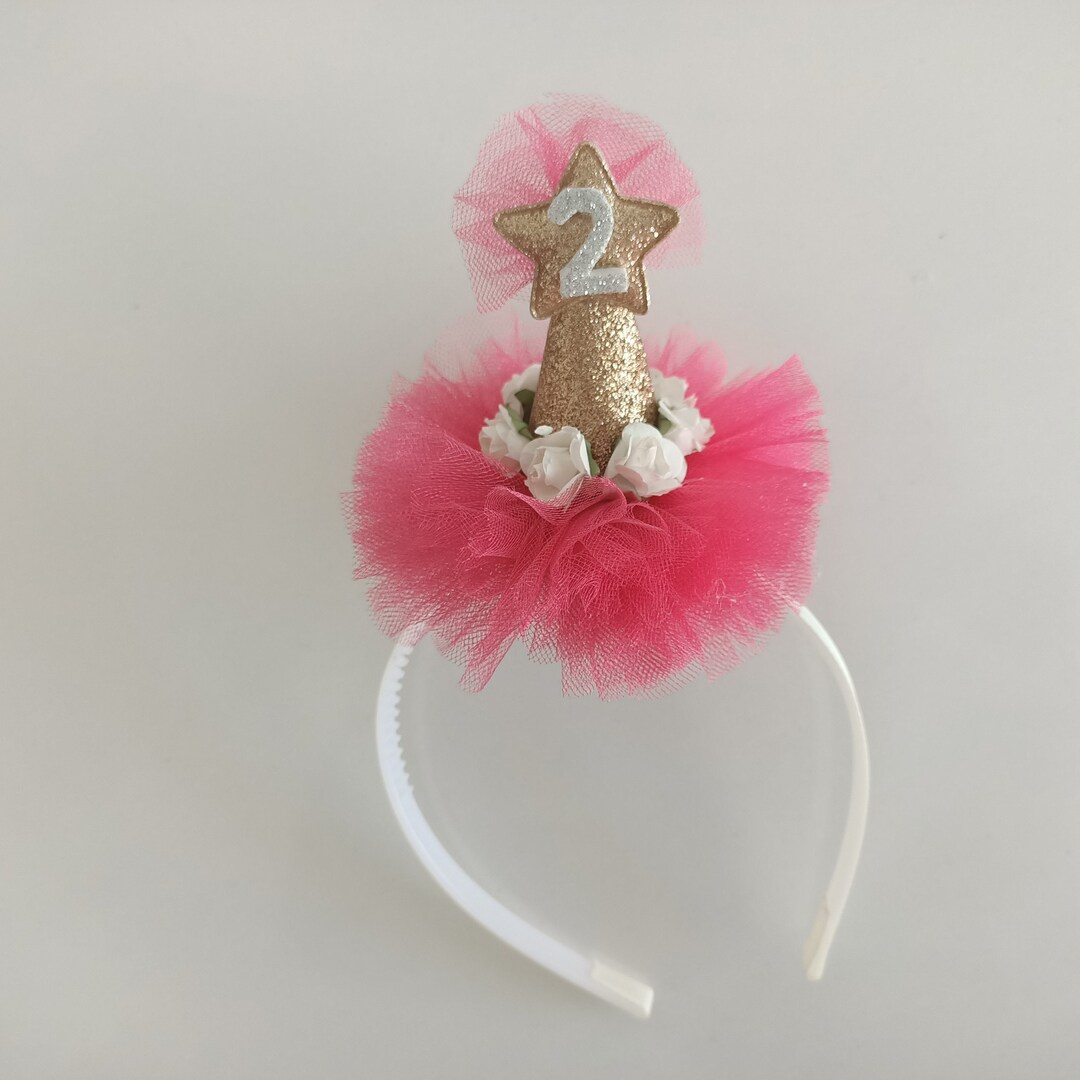 Baby Pink Party Hat Baby Birthday Hat 2nd Birthday Hat Etsy