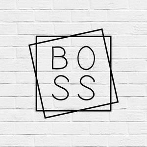 Word Boss Script Svg Boss SVG, Boss Square SVG File, Cut File, Boss Cut Files, Small ...