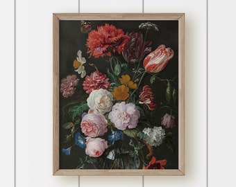 Dark Dutch Floral Etsy