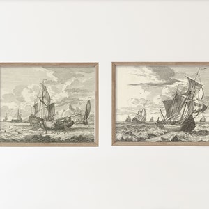 Set of 2 - Vintage Sailboat Paintings