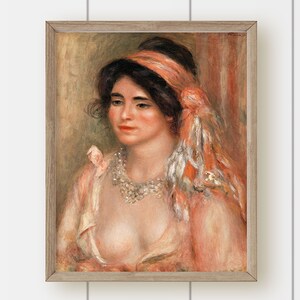 Vintage Portrait Oil Painting Print - Woman with Headscarf