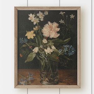 Vintage Floral Painting - Dark Bouquet
