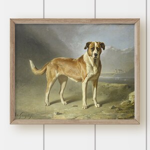 Vintage Dog Painting - Dog in Landscape