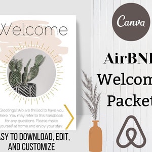 Boho AirBNB Welcome Packet | Guest Handbook | Check-in and Check-out Checklists Included | Printable and Customizable | AirBNB Template