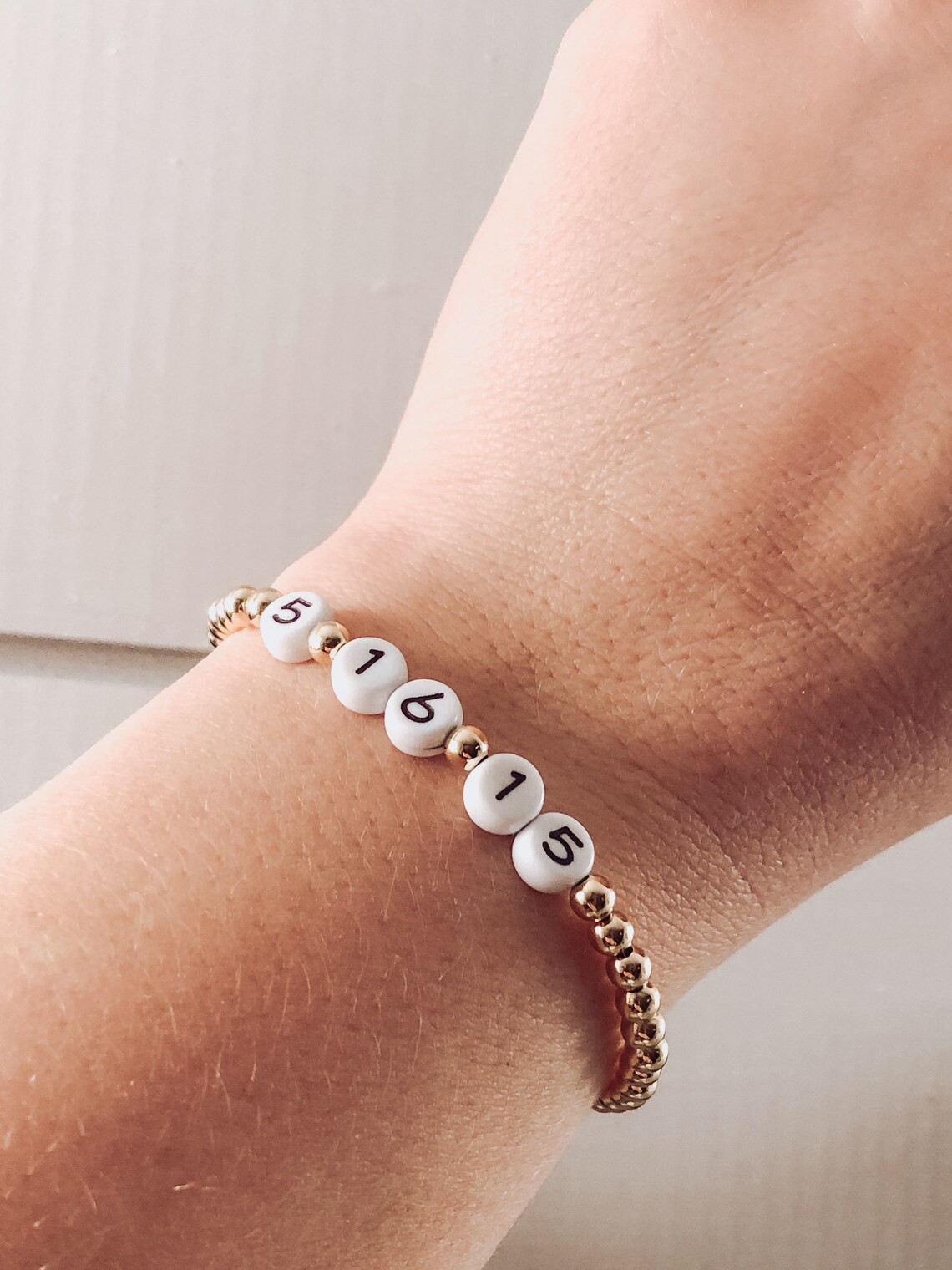 Custom Date Bracelet / 5mm gold filled custom date number Etsy