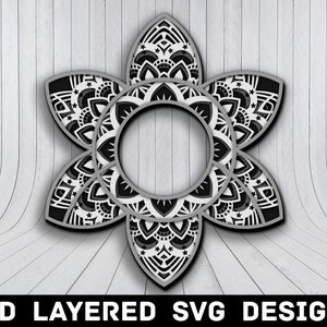 3D Mandala Flower SVG File, Flower Mandala SVG Files, Flower 3D Mandala Multilayers 3D Laser Cut, Flower Mandala SVG Files, Instant Download