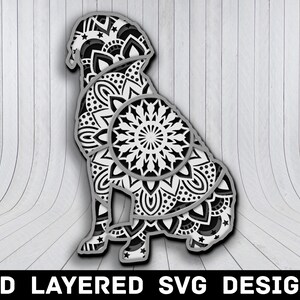 3D Mandala Dog SVG File, Dog Mandala SVG Files, Dog 3D Mandala, Dogs Puppy Multilayers 3D Laser Cut, Dog Mandala SVG Files, Instant Download