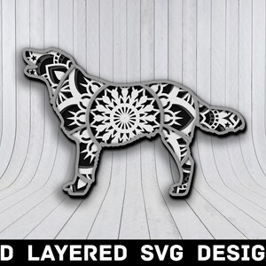3D Mandala Dog SVG File, Dog Mandala SVG Files, Dog 3D Mandala, Dogs Puppy Multilayers 3D Laser Cut, Dog Mandala SVG Files, Instant Download