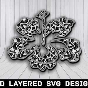 3D Mandala Hibiscus SVG File, Hibiscus SVG Files, Hibiscus 3D Mandala, Multilayers 3D Laser Cut, Hibiscus Mandala SVG Files Instant Download