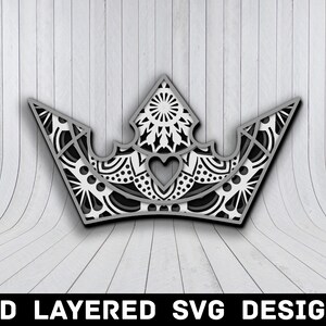 3D Mandala Crown SVG File, Crown Mandala SVG Files, Crown Tiara Mandala, Multilayers 3D Laser Cut, Crown Mandala SVG Files, Instant Download