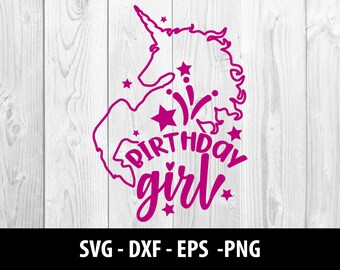 Unicorn svg, Unicorn, Birthday Unicorn svg, 2 colors, Birthday girl, SVG, DXF, PNG Girl's svg, Printable, iron on, transfer Instant Download
