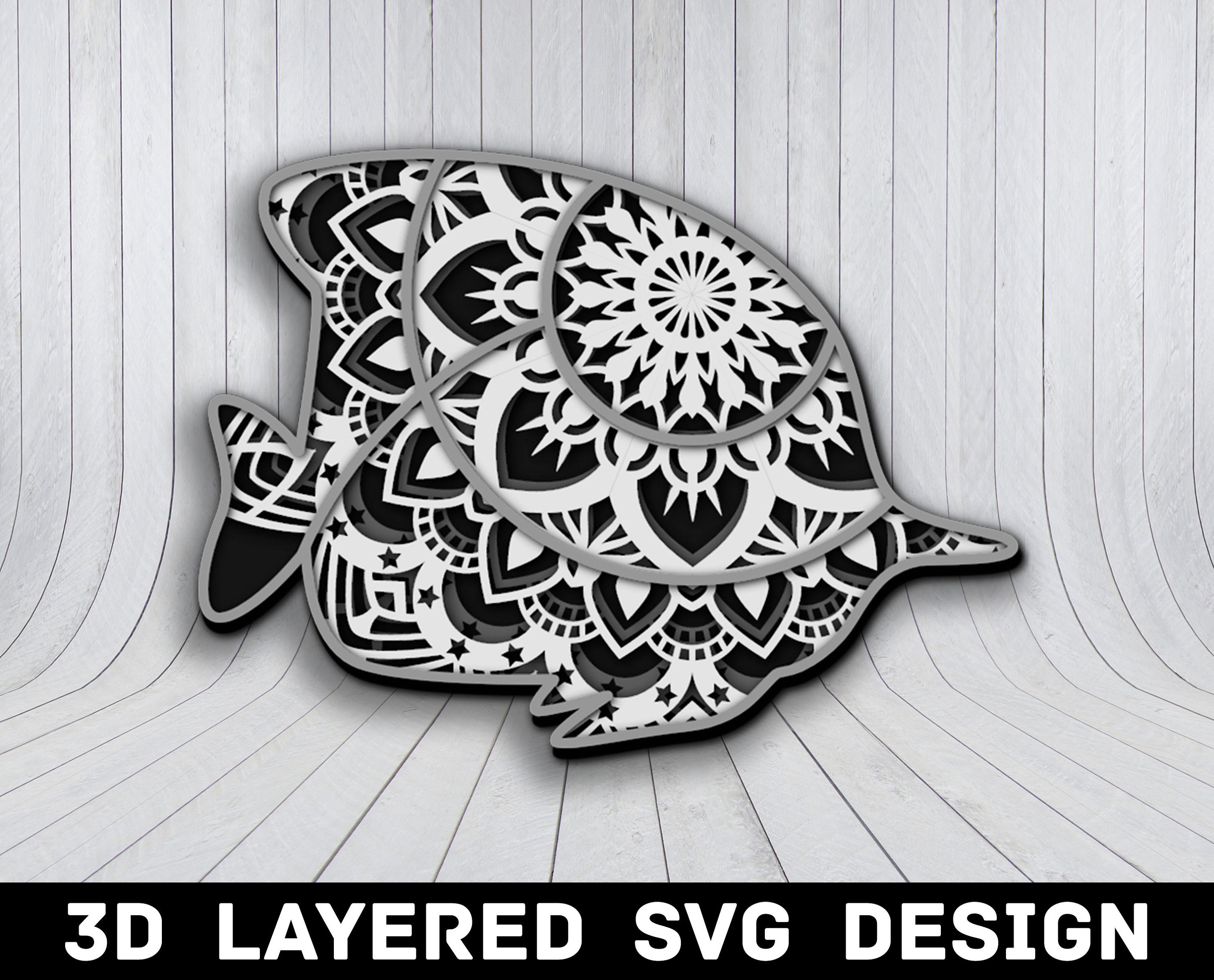 3D Mandala Fish SVG File Cricut Fish Mandala SVG Files Fish - Etsy
