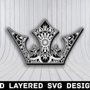 3D Mandala Crown SVG File, Crown Mandala SVG Files, Crown Tiara Mandala, Multilayers 3D Laser Cut, Crown Mandala SVG Files, Instant Download